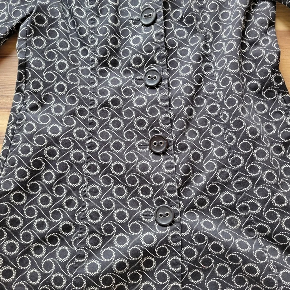 SONOMA Black w/white design Long Length Button Down Blazer - Picture 5 of 11